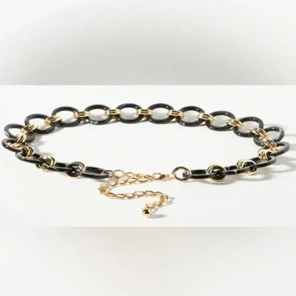 Anthropologie Size Medium/ Large Resin Hoop Chain Belt New With Tags